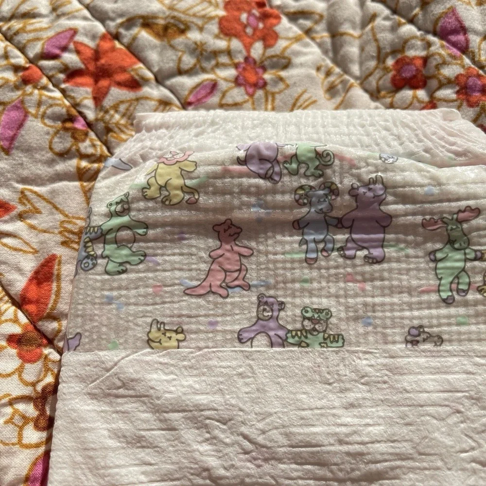Vintage Huggies Size 3 Ultratrim 1993 USA Diaper Circus Bear Rhino Plastic Print